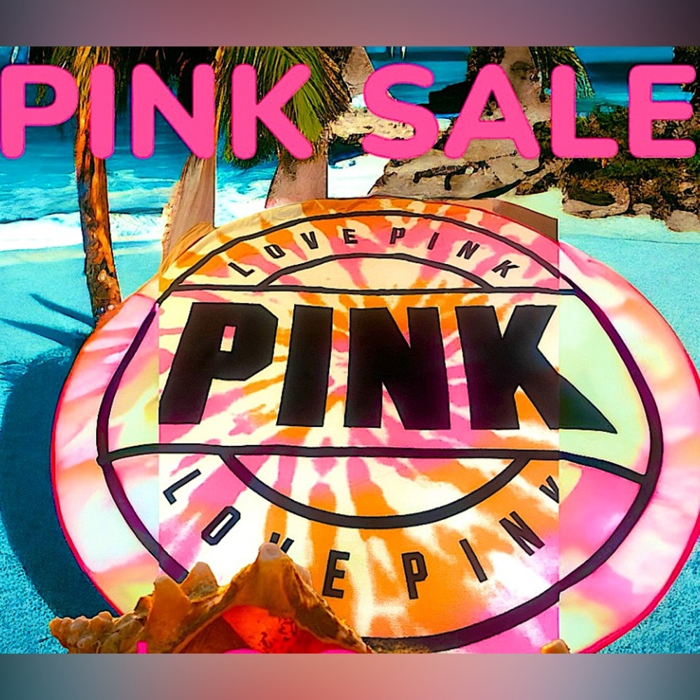 Pink round beach towel